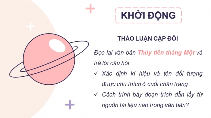 Giáo án điện tử ngữ văn 7 kết nối tiết: Thực hành tiếng việt - Cước chú và tài liệu tham khảo