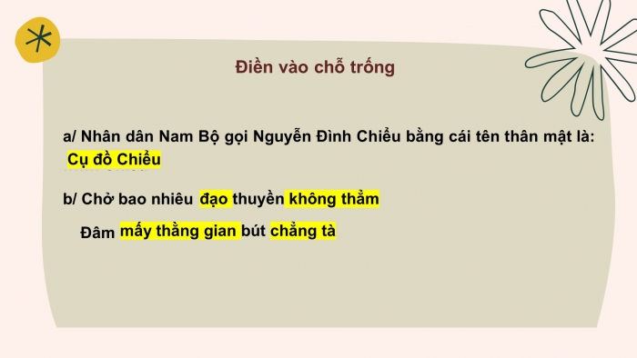 Giáo án điện tử Ngữ văn 12 bài: Nguyễn Đình Chiểu, ngôi sao sáng trong văn nghệ của dân tộc