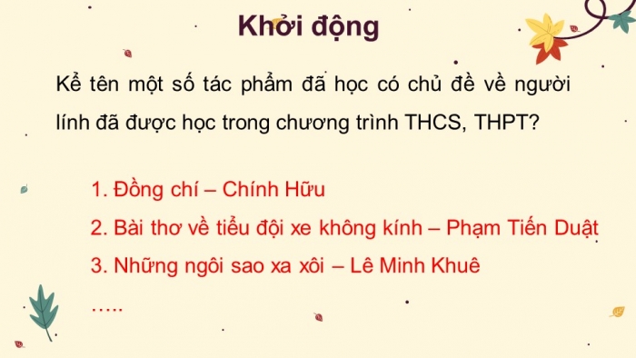 Giáo án điện tử Ngữ văn 12 bài: Tây Tiến