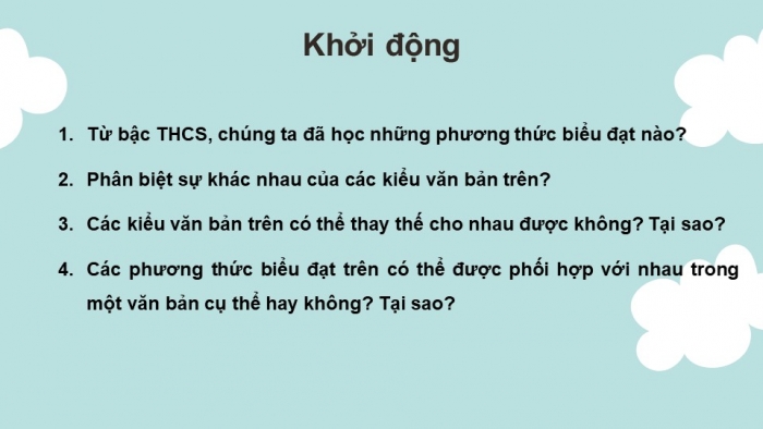 Giáo án điện tử Ngữ văn 12 bài: Luyện tập vận dụng kết hợp các phương thức biểu đạt trong bài văn nghị luận