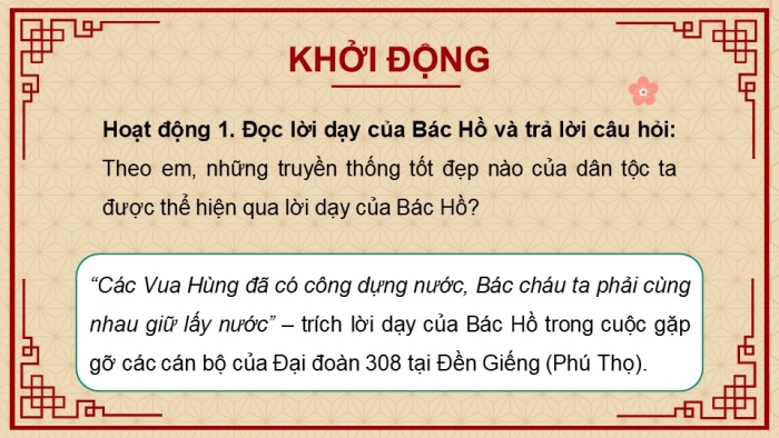 Giáo án điện tử Công dân 8 chân trời Bài 1: Tự hào về truyền thống dân tộc Việt Nam