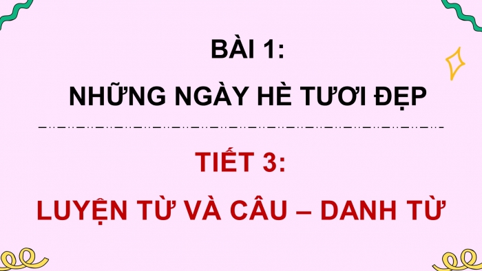 Giáo án điện tử Tiếng Việt 4 chân trời CĐ 1 Bài 1 Luyện từ và câu: Danh từ