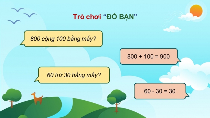 Giáo án điện tử bài 3: Cộng nhẩm, trừ nhẩm