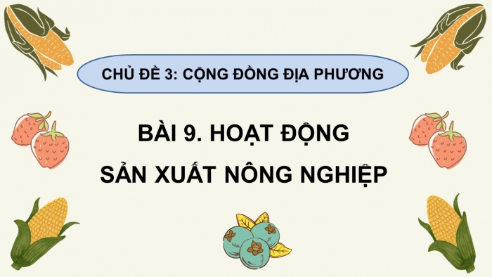 Giáo án điện tử tự nhiên và xã hội 3 cánh diều bài 9: Hoạt động sản xuất nông nghiệp