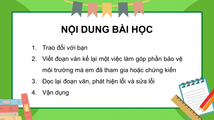 Giáo án điện tử tiếng việt 3 kết nối tri thức bài 28: Những điều nhỏ tớ làm cho trái đất- Tiết 4: Luyện viết đoạn