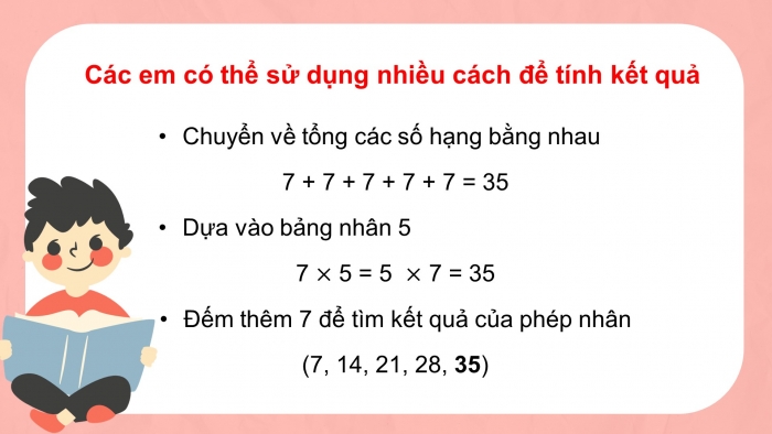 Giáo án điện tử toán 3 chân trời bài: Bảng nhân 7