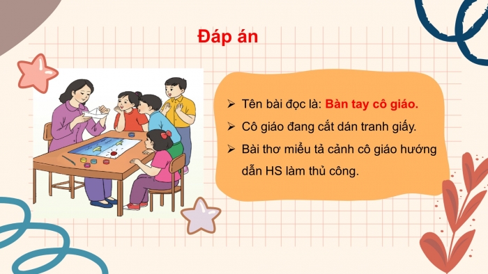 Giáo án điện tử tiếng việt 3 cánh diều bài 9: Bài đọc 3 - bàn tay cô giáo