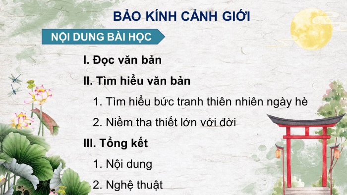 Giáo án điện tử ngữ văn 10 kết nối bài: Bảo kính cảnh giới