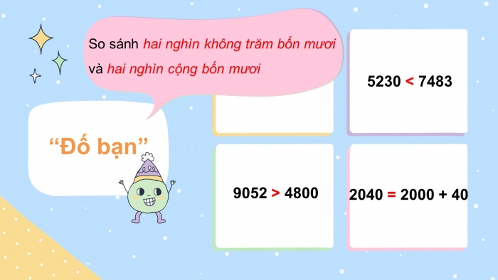 Giáo án điện tử toán 3 chân trời bài: So sánh các số có năm chữ số 