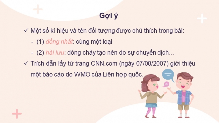 Giáo án điện tử ngữ văn 7 kết nối tiết: Thực hành tiếng việt - Cước chú và tài liệu tham khảo