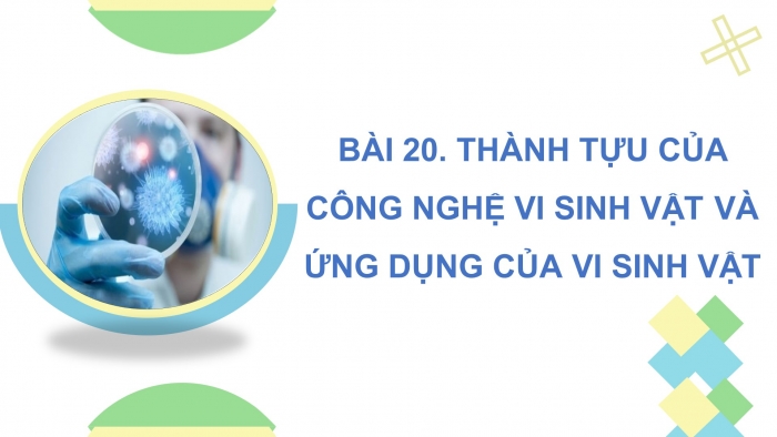 Giáo án điện tử sinh học 10 cánh diều bài 20: Thành tựu của công nghệ vi sinh vật và ứng dụng của vi sinh vật