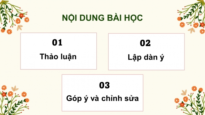 Giáo án điện tử Tiếng Việt 4 kết nối Bài 7 Viết: Lập dàn ý cho báo cáo thảo luận nhóm