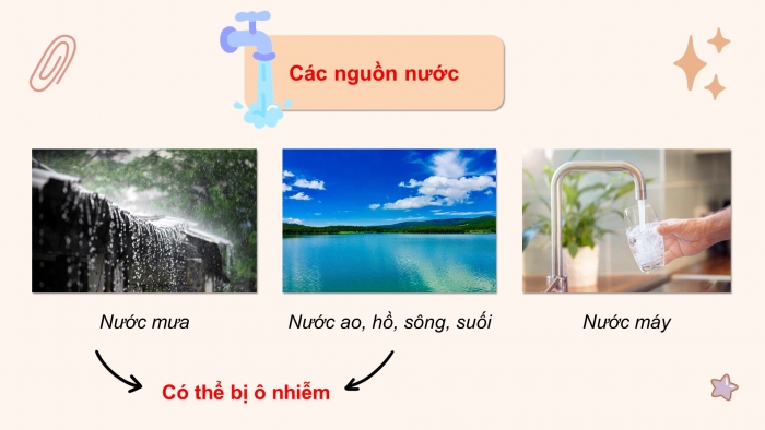 Giáo án điện tử Khoa học 4 kết nối Bài 3: Sự ô nhiễm và bảo vệ nguồn nước. Một số cách làm sạch nước