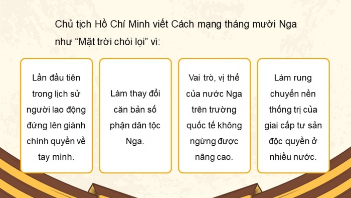 Giáo án điện tử Lịch sử 11 chân trời Bài 3: Liên bang Cộng hoà xã hội chủ nghĩa Xô viết ra đời và sự phát triển của chủ nghĩa xã hội sau Chiến tranh thế giới thứ hai (P1)