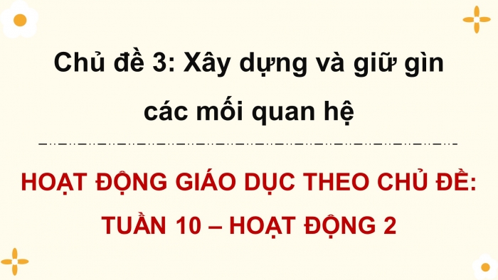 Giáo án điện tử HĐTN 8 chân trời (bản 2) Chủ đề 3: Xây dựng và giữ gìn các mối quan hệ - Hoạt động 2