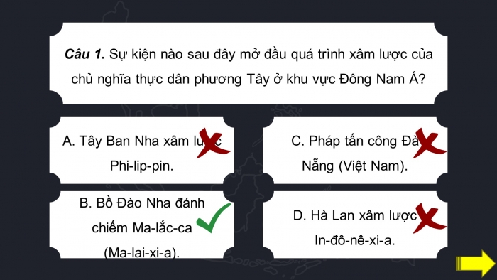 Giáo án điện tử Lịch sử 11 kết nối Nội dung thực hành Chủ đề 3: Quá trình giành độc lập dân tộc của các Quốc gia Đông Nam Á