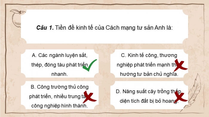 Giáo án điện tử Lịch sử 11 chân trời Nội dung thực hành Chủ đề 1: Cách mạng tư sản và sự phát triển của chủ nghĩa tư bản