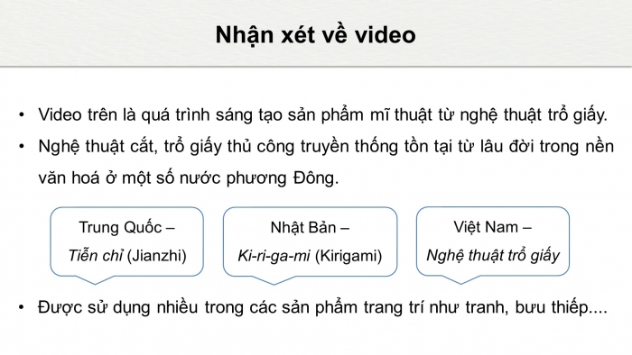 Giáo án điện tử Mĩ thuật 8 kết nối Bài 10: Nghệ thuật trổ giấy trong trang trí