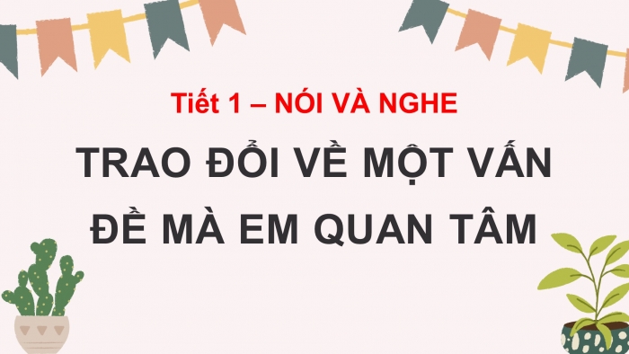 Giáo án điện tử tiết: Nói và nghe - Trao đổi về một vấn đề mà em quan tâm