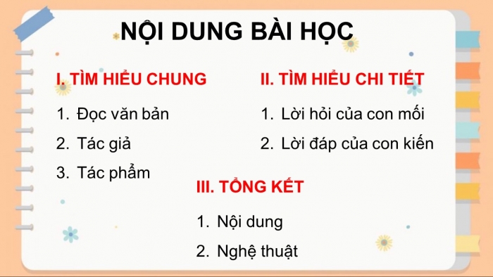 Giáo án điện tử ngữ văn 7 kết nối tiết: Văn bản 3: Con mối và con kiến