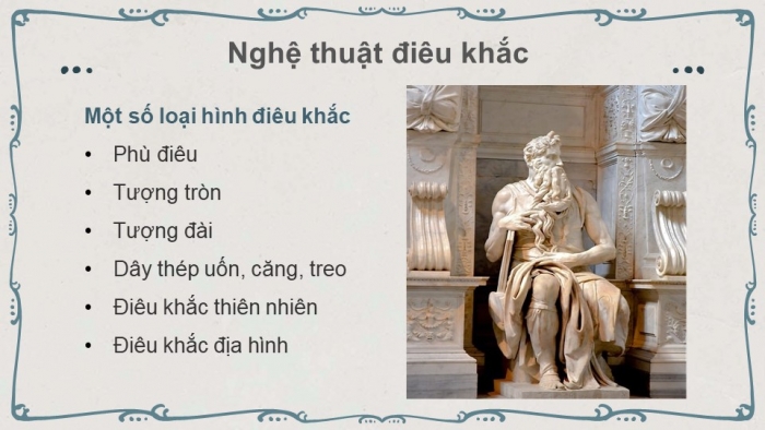 Giáo án điện tử mĩ thuật 7 chân trời bản 1 bài 10: Hình khối của nhân vật trong điêu khắc