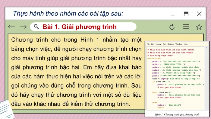 Giáo án điện tử tin học 10 cánh diều bài 11: Thực hành lập trình với hàm và thư viện