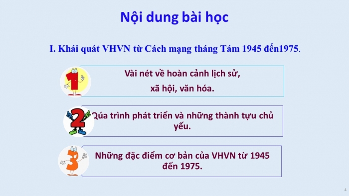 Giáo án điện tử Ngữ văn 12 tiết 1,2: Khái quát văn học Việt Nam từ Cách mạng tháng Tám năm 1945 đến hết thế kỉ XX