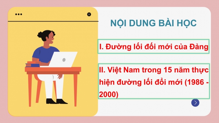 Giáo án điện tử lịch sử 9 bài 33: Việt Nam trên đường đổi mới đi lên cnxh (từ năm 1986 đến năm 2000)
