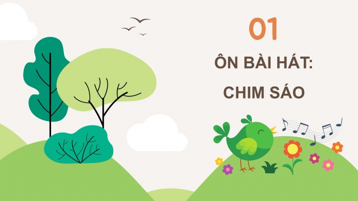 Giáo án điện tử Âm nhạc 4 kết nối Tiết 6: Ôn bài hát: Chim sáo; Nhạc cụ: Thể hiện nhạc cụ gõ, nhạc cụ giai điệu