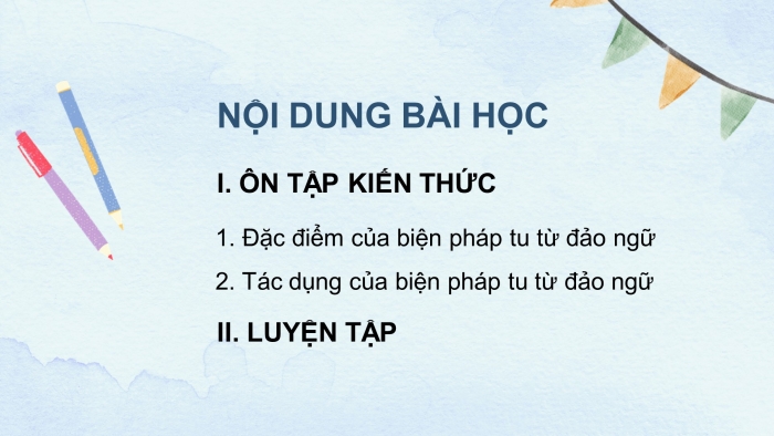 Giáo án điện tử Ngữ văn 8 kết nối Bài 2 TH tiếng Việt: Biện pháp tu từ đảo ngữ