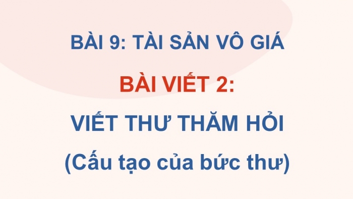 Giáo án điện tử Tiếng Việt 4 cánh diều Bài 9 Viết 2: Viết thư thăm hỏi