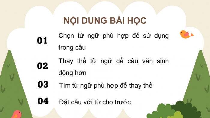 Giáo án điện tử Tiếng Việt 4 chân trời CĐ 4 Bài 5 Luyện từ và câu: Luyện tập sử dụng từ ngữ