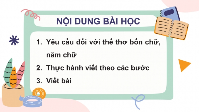 Giáo án điện tử tiết : Tập làm một bài thơ bốn chữ và năm chữ