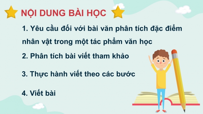 Giáo án điện tử tiết : Viết - Viết bài văn phân tích đặc điểm nhân vật trong một tác phẩm văn học