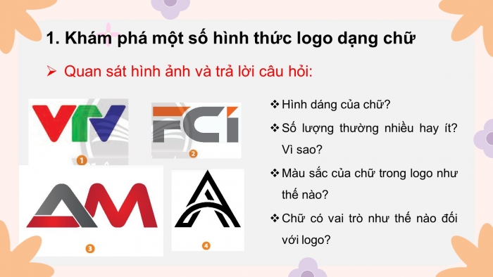 Giáo án điện tử bài 2: Logo dạng chữ | Bài giảng điện tử mĩ thuật ...