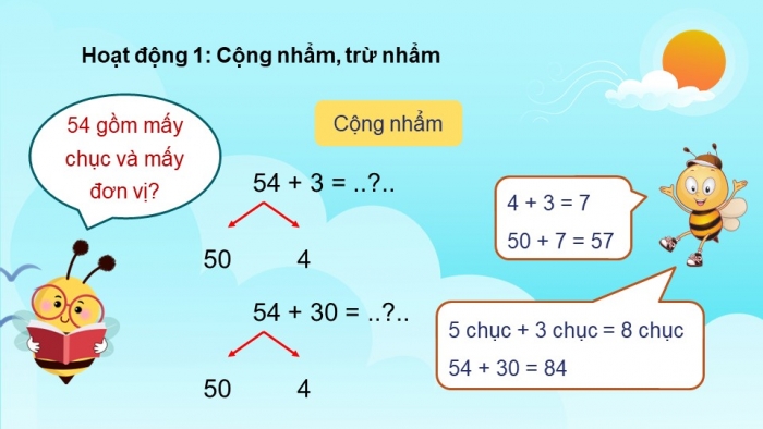 Giáo án điện tử bài 3: Cộng nhẩm, trừ nhẩm