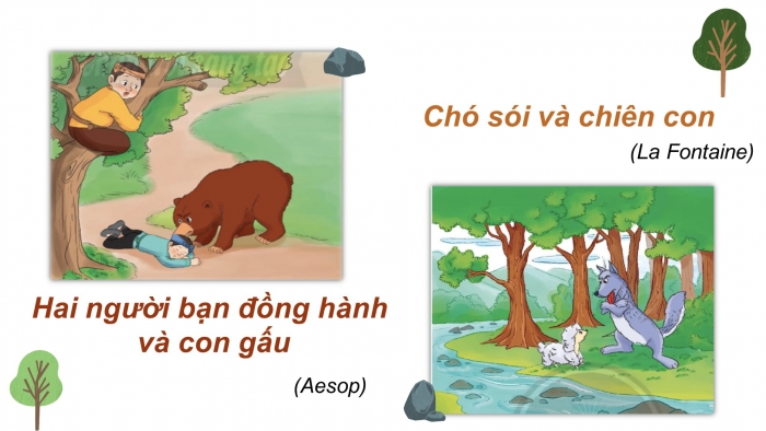 Giáo án điện tử ngữ văn 7 chân trời tiết: Văn bản 3, 4: Những tình huống hiểm nghèo - Hai người bạn đồng hành và con gấu, chó sói và chiên con