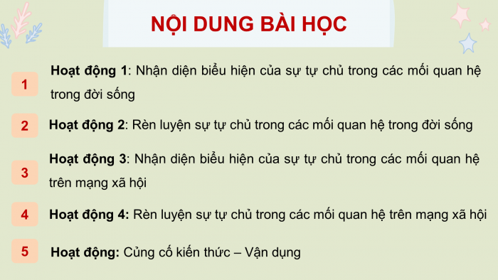 Giáo án điện tử HĐTN 8 cánh diều Chủ đề 4 - HĐGDTCĐ: Tự chủ trong các mối quan hệ