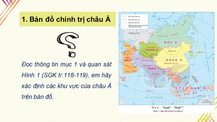 Giáo án điện tử địa lí 7 kết nối bài 7: Bản đồ chính trị châu á, các khu vực của châu á
