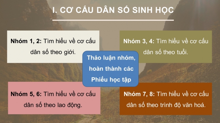 Giáo án điện tử địa lí 10 chân trời bài 20: Cơ cấu dân số