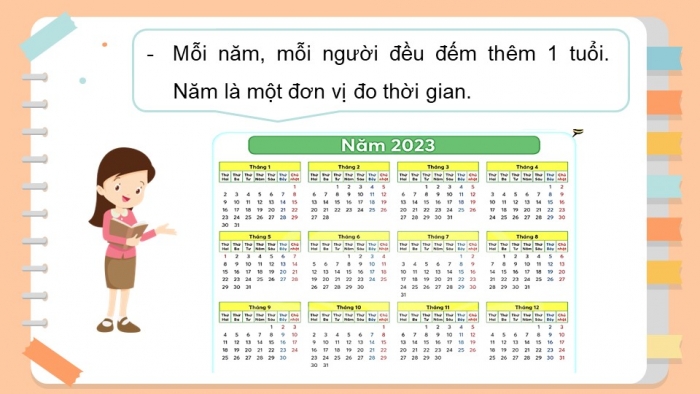 Giáo án điện tử toán 3 chân trời bài: Tháng, năm (2 tiết)