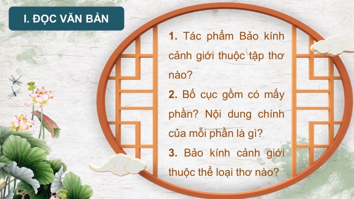 Giáo án điện tử ngữ văn 10 kết nối bài: Bảo kính cảnh giới