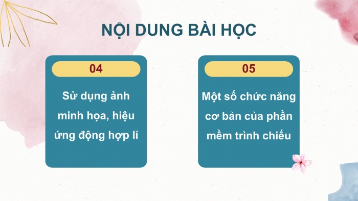 Giáo án điện tử tin học 7 chân trời bài 12: Sử dụng ảnh minh họa, hiệu ứng động trong bài trình chiếu