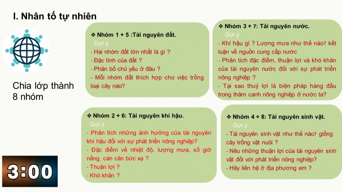 Giáo án điện tử địa lí 9 bài 7: Các nhân tố ảnh hưởng đến sự phát triển và phân bố nông nghiệp