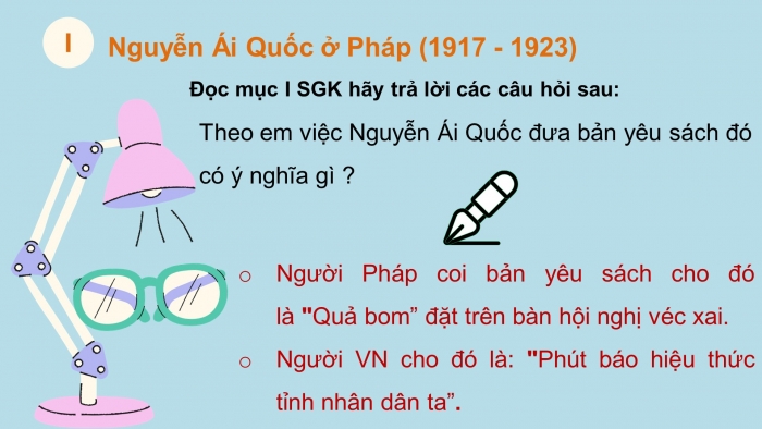 Giáo án điện tử lịch sử 9 bài 16: Hoạt động của nguyễn ái quốc ở nước ngoài trong những năm 1919 - 1925