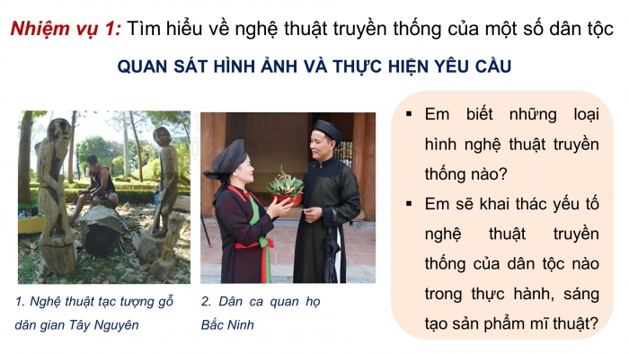 Giáo án điện tử Mĩ thuật 8 kết nối Bài 3: Nghệ thuật truyền thống