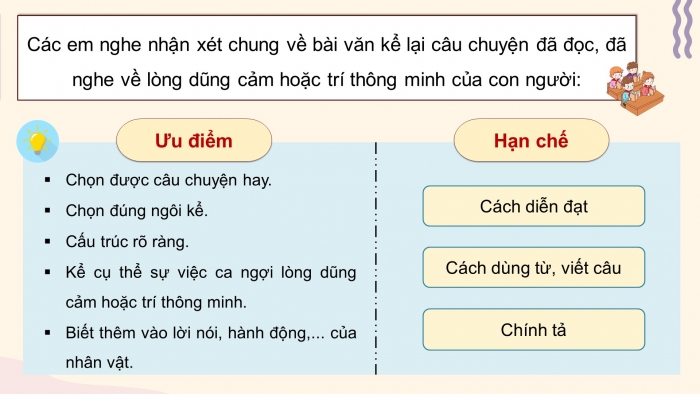 Giáo án điện tử Tiếng Việt 4 chân trời CĐ 2 Bài 1 Viết: Trả bài văn kể chuyện