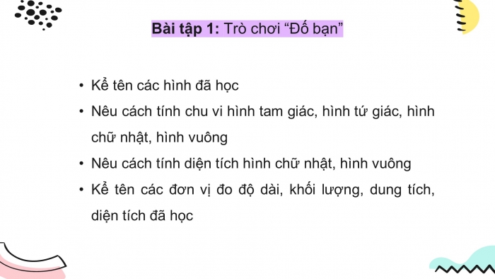 Giáo án điện tử Toán 4 cánh diều Bài 2: Ôn tập về hình học và đo lường