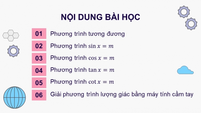 Giáo án điện tử Toán 11 chân trời Chương 1 Bài 5: Phương trình lượng giác cơ bản