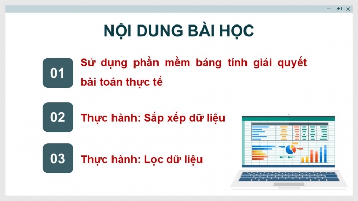 Giáo án điện tử Tin học 8 kết nối Bài 6: Sắp xếp và lọc dữ liệu